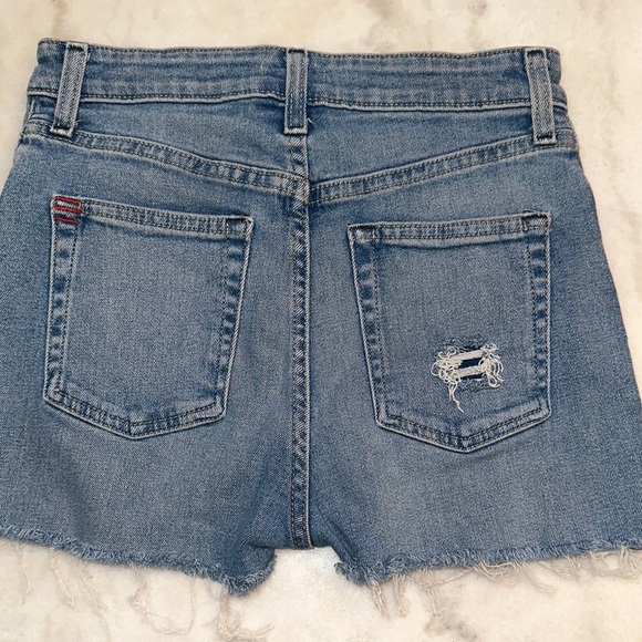 BDG Blue Distressed Jean Shorts High-Waisted Size 27 stretch - Picture 3 of 7